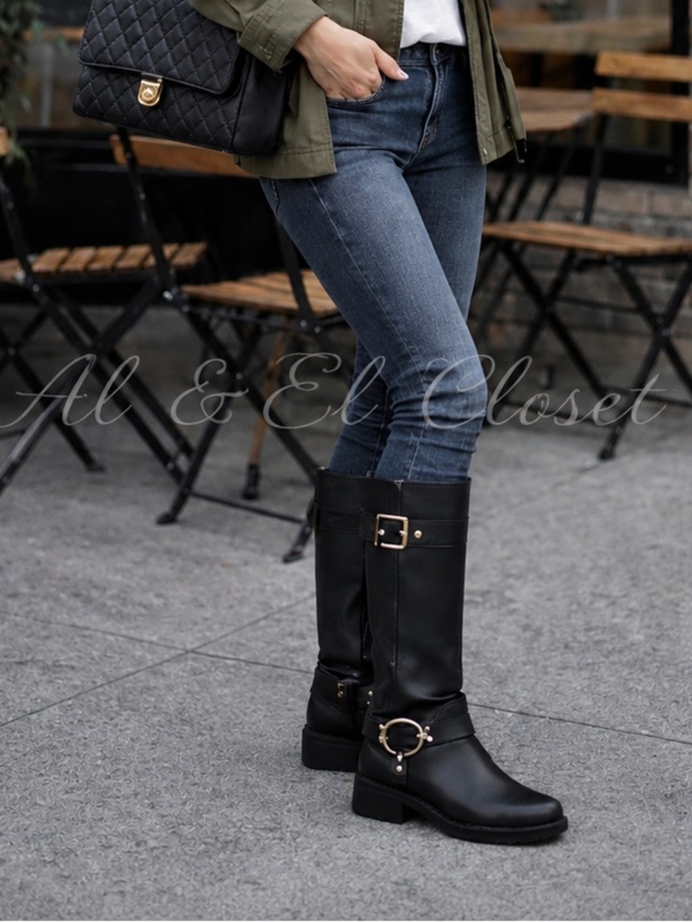 Michael Kors Crosby Moto Boots Black Leather Biker Boots Size 10 M New With Box